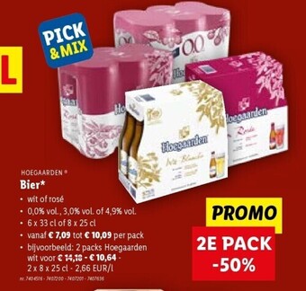 Lidl Hoegaarden bier wit of rose, nr. 7404516 - 7407200 - 7407201 - 7407636 aanbieding
