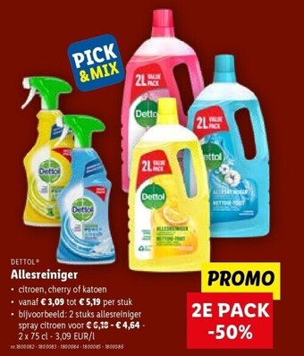 Dettol allesreiniger 2 x 75 cl nr. 1800082 - 1800083 - 1800084 - 1800085 - 1800086