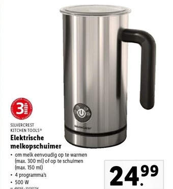 Lidl SilverCrest elektrische melkopschuimer 500W aanbieding