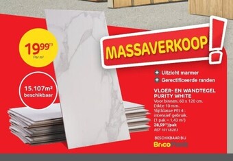 Brico Vloer- en wandtegel purity white aanbieding