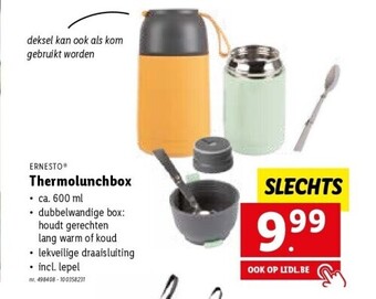 Lidl Ernesto thermolunchbox 600ML aanbieding