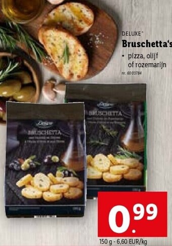 Lidl Deluxe bruschetta‘s pizza, olijf of rozemarijn nr. 6003784 aanbieding