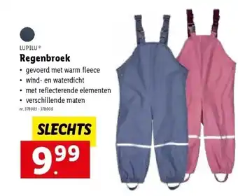 Lidl Lupilu regenbroek aanbieding