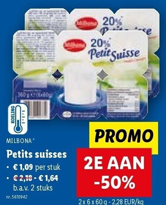 Lidl Milbona petits suisses aanbieding