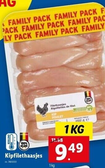 Lidl Kipfilethaasjes 1KG aanbieding