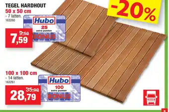 Hubo Tegel hardhout 50x50cm aanbieding