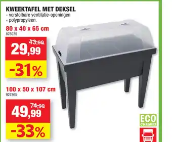 Hubo Kweektafel met deksel 80 x 40 x 65cm aanbieding