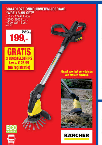 Hubo Draadloze onkruidverwijderaar "WRE 18-55 set" aanbieding
