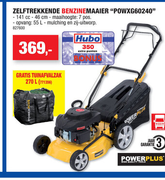 Hubo Powerplus zelftrekkende benzinemaaier "POWXG60240" aanbieding