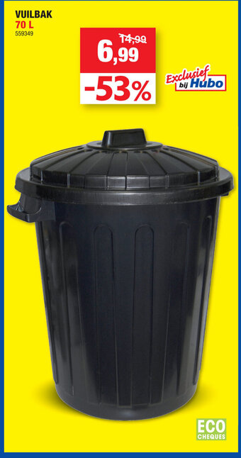 Hubo Vuilbak 70L aanbieding