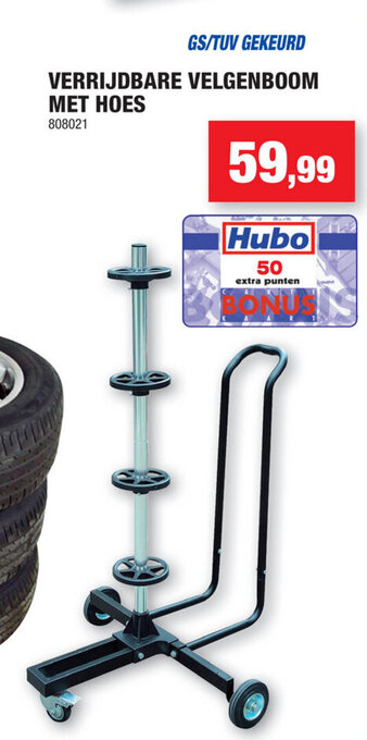 Hubo Verrijdbare velgenboom met hoes aanbieding