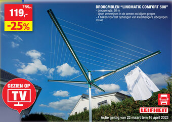 Hubo Leifheit droogmolen "linomatic comfort 500" aanbieding