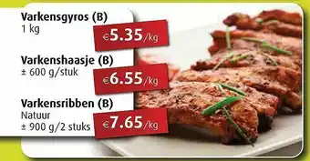 Varkensgyros, Varkenshaasje, Varkensribben