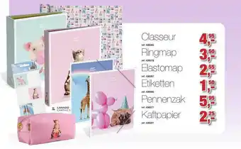 Paradisio Classeur, Ringmap, Elastomap, Etiketten, Pennenzak Kaftpapier aanbieding