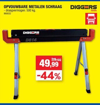 Hubo Diggers Opvouwbare metalen schraag aanbieding