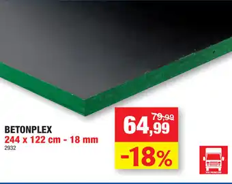 Hubo Betonplex 244 x 122cm - 18mm aanbieding