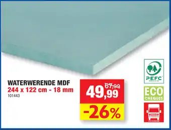 Hubo Waterwerende MDF 244 x 122 cm - 18mm aanbieding