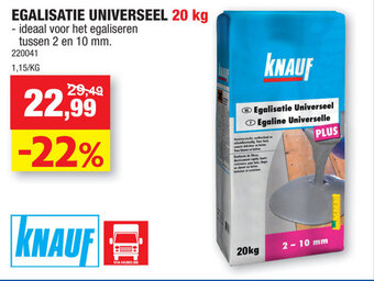 Hubo Knauf egalisatie universeel 20kg aanbieding