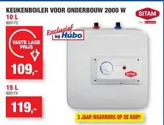 Sitam Keukenboiler voor onderbouw 2000W 10L