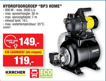 Hubo Karcher hydrofoorgroep "BP3 Home" 800W aanbieding