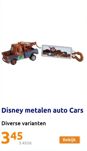 Action Disney metalen auto cars aanbieding