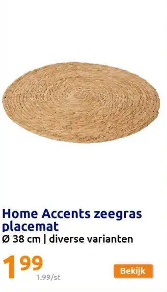 Action Home accents zeegras placemat 38 cm aanbieding