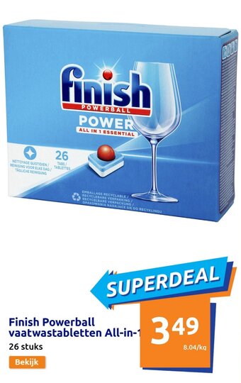 Action Finish powerball vaatwastabletten all-in-1 aanbieding