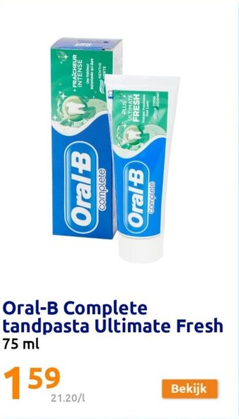 Action Oral-B complete tandpasta ultimate fresh 75ml aanbieding