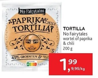 Tortilla no fairytales wortel of paprika & chili 200 g