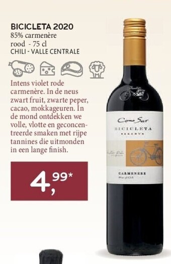 Bicicleta 2020 85% carmenère rood - 75 cl