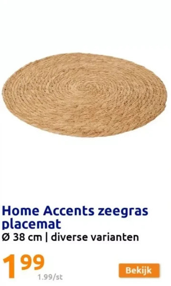Action Home accents zeegras placemat aanbieding