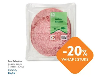 OKay Boni selection bolzano salami 9 sneden 200 g aanbieding