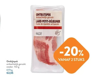 OKay Ontbijtspek ambachtelijk gerookt sneden 150 g aanbieding