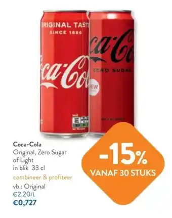 OKay Coca-cola original, zero sugar of light in blik 33 cl aanbieding