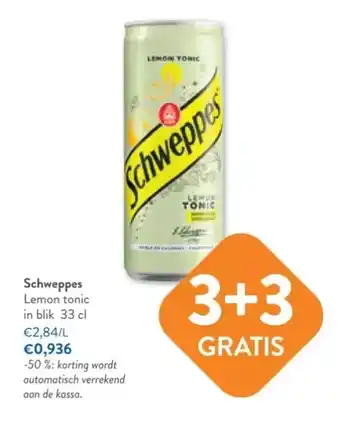 OKay Schweppes lemon tonic in blik 33 cl aanbieding