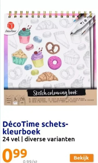 Action Décotime schets- kleurboek aanbieding
