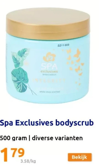 Action Spa exclusives bodyscrub aanbieding