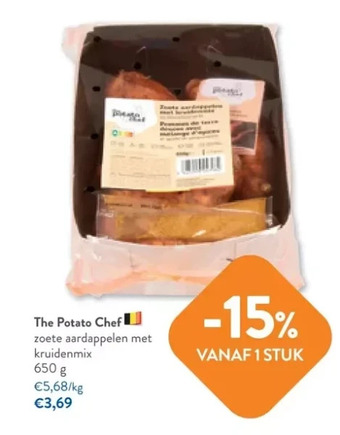 OKay The potato chef zoete aardappelen met kruidenmix 650 g aanbieding