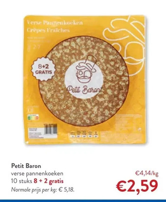 OKay Petit baron verse pannenkoeken 10 stuks aanbieding