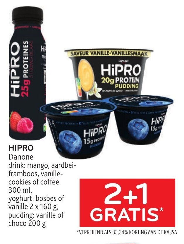 Danone hipro drink of yoghurt promotie bij Alvo
