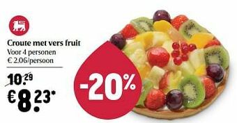 Delhaize Croute met vers fruit aanbieding