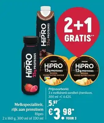 Delhaize Hipro melkdrank aardbei-framboos aanbieding