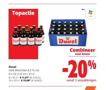 Duvel sterk blond bier 8,5 % vol 8 x 33 cl