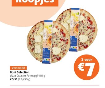 Colruyt Boni Selection pizza Quattro Formaggi 415 g aanbieding