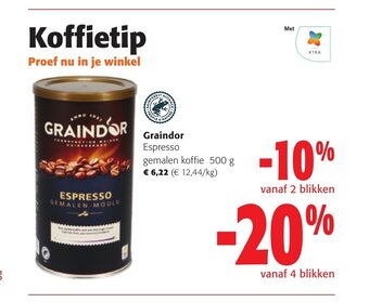 Colruyt Graindor Espresso gemalen koffie 500 g aanbieding