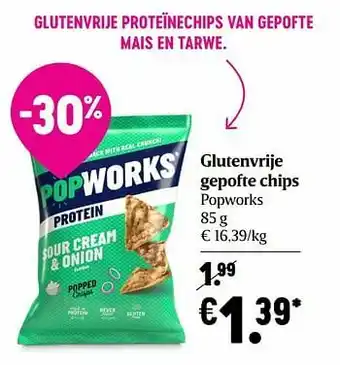 Delhaize Glutenvrije gepofte chips popworks aanbieding