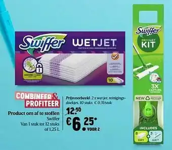 Delhaize Swiffer wet jet, reinigingsdoekjes aanbieding