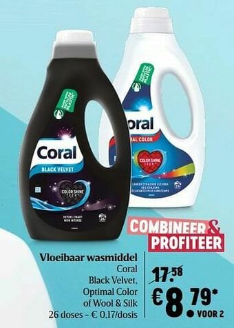 Delhaize Vloeibaar wasmiddel coral aanbieding