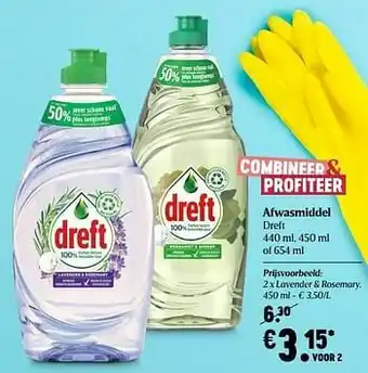 Delhaize Afwasmiddel dreft lavender + rosemary aanbieding
