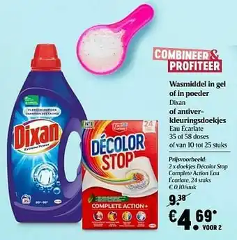 Doekjes décolor stop complete action eau écarlate